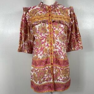 LOLA Australia ruffle paisley blouse